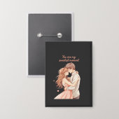 Romantic Anime Couple - Sweet Valentine Moment Button (Voorkant / Achterkant)