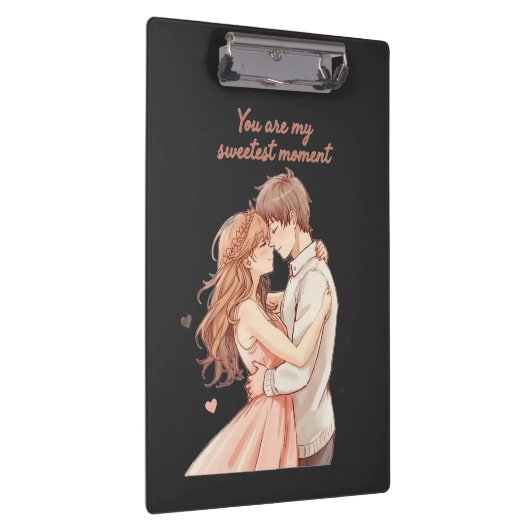Romantic Anime Couple - Sweet Valentine Moment Klembord (Rechts)