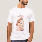Romantic Anime Couple - Sweet Valentine Moment T-shirt (Voorkant)