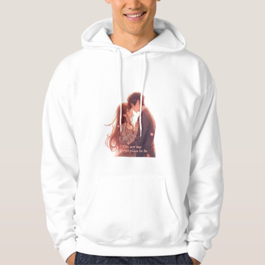 Romantic Anime Couple - Valentine's Day  Aesthetic Hoodie (Voorkant)