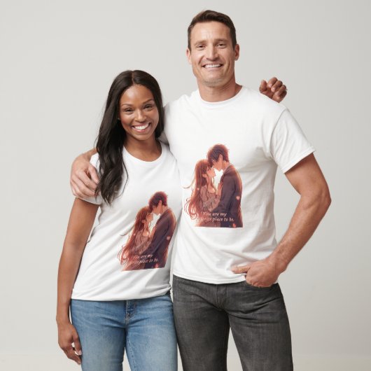 Romantic Anime Couple - Valentine's Day  Aesthetic T-shirt (Unisex)