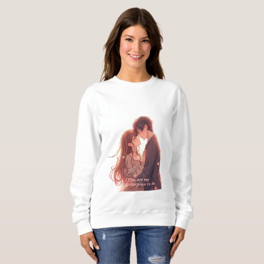 Romantic Anime Couple - Valentine's Day  Aesthetic Trui (Voorkant volledig)