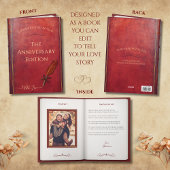 Romantic Anniversary Poem Storybook Couple Photo Kaart