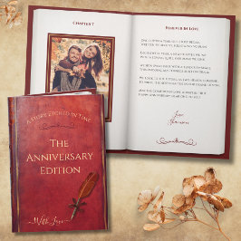 Romantic Anniversary Poem Storybook Couple Photo Kaart