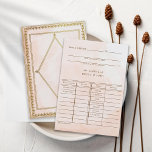 Romantic Antiek Blush Wedding Library Kaart RSVP<br><div class="desc">Verouderde kijk antiek bibliotheekkaart met bewerkbare tekst voor elk veld. Het patroon van de achtergrond diamant past een boekomslag trouwuitnodiging aan.</div>