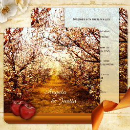 Romantic Apple Orchard Wedding Invitation Kaart