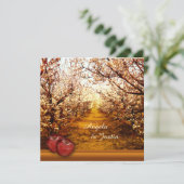 Romantic Apple Orchard Wedding Invitation Kaart (Staand voorkant)