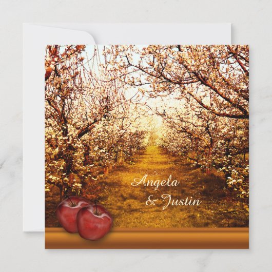 Romantic Apple Orchard Wedding Invitation Kaart (Voorkant)