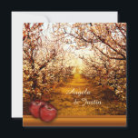 Romantic Apple Orchard Wedding Invitation Kaart<br><div class="desc">Een kleurrijke trouwuitnodiging met een boomgaard en appels in zonnige gras en ridders. De rug van de kaart biedt de optie aan om een bekledingsafbeelding te gebruiken om de tekst beter uit te maken en u kunt van een lichtere of lichtdonkerdere versie kiezen. Als u "het"kiest, kunt u het onderliggende...</div>