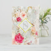 *~ Romantic  AR26 QR RSVP Floral Wedding I Kaart (Staand voorkant)