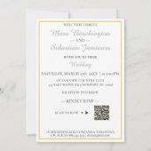 *~ Romantic AR26 QR + RSVP Floral Wedding Kaart (Achterkant)