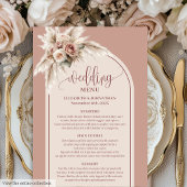 Romantic Arch Pastel Pink Pampas Sage Floral Menu