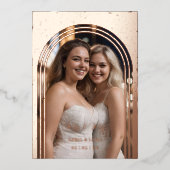 Romantic Arch Photo Frame Stained Glass Effect Folie Uitnodiging (Voorkant)