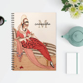 Romantic Art Nouveau Mode Monogram Notitieboek