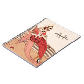Romantic Art Nouveau Mode Monogram Notitieboek (Linkerzijde)