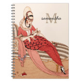 Romantic Art Nouveau Mode Monogram Notitieboek (Voorkant)