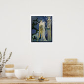 Romantic Art noveau Coupure met Greyhound Poster (Keuken)