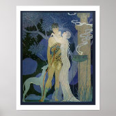 Romantic Art noveau Coupure met Greyhound Poster (Voorkant)
