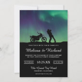 Romantic Aurora Galaxy Couple Wedding Invitation Kaart (Voorkant)