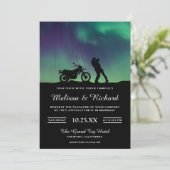 Romantic Aurora Galaxy Couple Wedding Invitation Kaart (Staand voorkant)