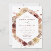 Romantic Autumn Floral Lijst Wedding Kaart (Voorkant)