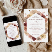 Romantic Autumn Floral Lijst Wedding Kaart
