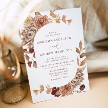 Romantic Autumn Floral Oval Lijst Wedding