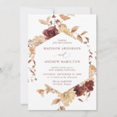 Romantic Autumn Floral Wedding Kaart (Voorkant)