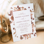 Romantic Autumn Floral Wedding Kaart<br><div class="desc">Elegant herfsthuwelijksuitnodigingen met je trouwgegevens omgeven door een lijst waterverf bloemen en lofzool in druppels bloesem,  bogundy,  terracotta,  marsala & brown. Het warme en humeurige kleurenpalet maakt deze uitnodigingen perfect voor je late zomer of herfstbruiloft.</div>