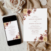 Romantic Autumn Floral Wedding Kaart