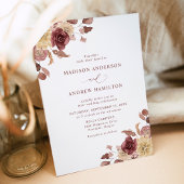 Romantic Autumn Floral Wedding Kaart