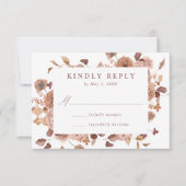 Romantic Autumn Floral Wedding RSVP Kaartje (Voorkant)