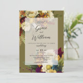 Romantic Autumn Herfst Floral Wedding Kaart (Staand voorkant)