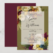 Romantic Autumn Herfst Floral Wedding Kaart (Voorkant / Achterkant)