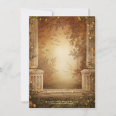 Romantic Autumn Leaves and Columns Wedding Invite Kaart (Achterkant)