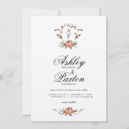 Romantic Autumn Pumpkin Monogram | Oude Barn Kaart