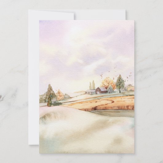 Romantic Autumn Pumpkin Monogram | Oude Barn Kaart (Achterkant)