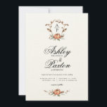 Romantic Autumn Pumpkin Monogram | Oude Barn Kaart<br><div class="desc">Deze elegante trouwuitnodiging is voorzien van een waterkleurige bladkreeft met een pompoen onderaan. Je kunt de trouwkreet personaliseren met je initialen. De rug heeft een waterverf afbeelding van een charmante oude schuur omgeven door landbouwgrond. Deze mooie uitnodiging is perfect voor een herfstbruiloft. Alle trouwgegevens kunnen worden aangepast aan de behoeften...</div>