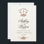 Romantic Autumn Pumpkin Monogram | Oude Barn Kaart<br><div class="desc">Deze elegante trouwuitnodiging is voorzien van een waterkleurige bladkreeft met een pompoen onderaan. Je kunt de trouwkreet personaliseren met je initialen. De rug heeft een waterverf afbeelding van een charmante oude schuur omgeven door landbouwgrond. Deze mooie uitnodiging is perfect voor een herfstbruiloft. Alle trouwgegevens kunnen worden aangepast aan de behoeften...</div>