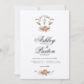 Romantic Autumn Pumpkin Monogram Weddenschap Kaart (Voorkant)
