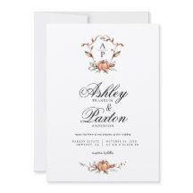 Romantic Autumn Pumpkin Monogram Weddenschap
