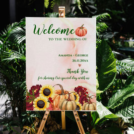 Romantic Autumn Pumpkin welkom op ons huwelijk Poster