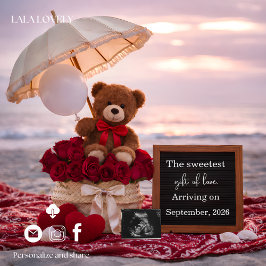 Romantic Baby Reveal Pregnancy announcement card  Aankondiging