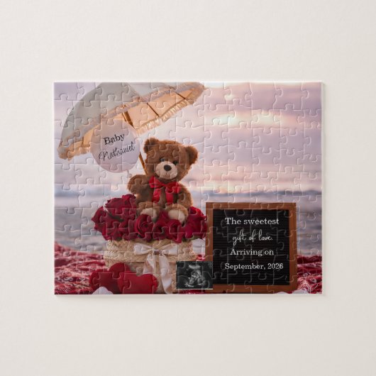 Romantic Baby Reveal Pregnancy announcement gift  Legpuzzel (Horizontaal)