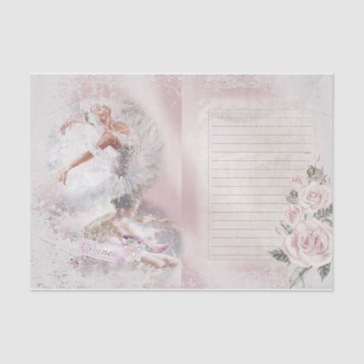 Romantic Ballerina Design Series 5 Tissuepapier (Voorkant)