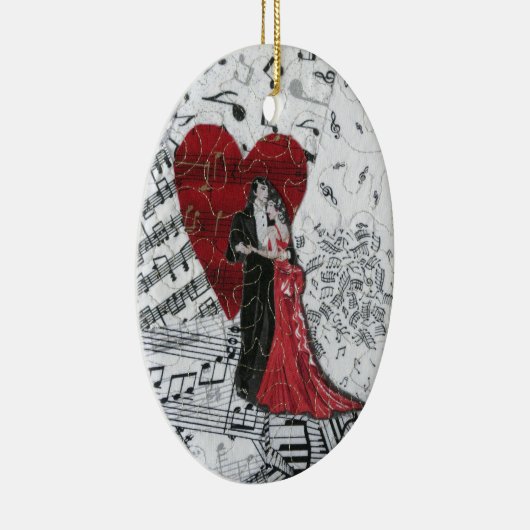 Romantic Ballroom Dancers Keramisch Ornament (Rechts)
