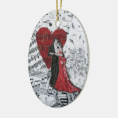 Romantic Ballroom Dancers Keramisch Ornament (Links)