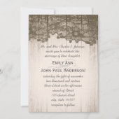 Romantic Barn Wood en Lace Elegant Wedding Kaart (Voorkant)