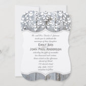 Romantic Barn Wood en Lace Elegant Wedding Kaart (Voorkant)