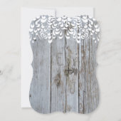 Romantic Barn Wood en Lace Elegant Wedding Kaart (Achterkant)